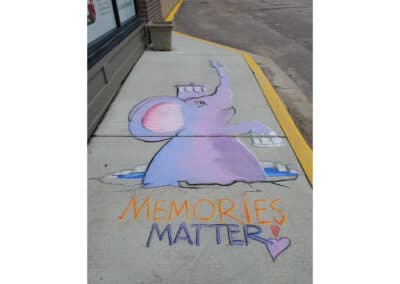 Elephant chalk drawing memories matter