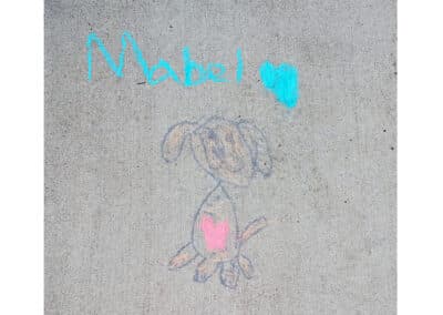 Chalk Drawing of Dog Mabel